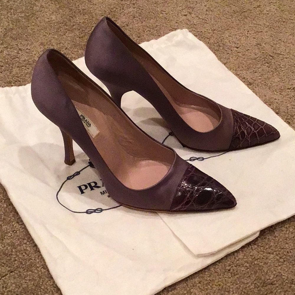 Prada Size 36.5 Silk satin 3.5” heels